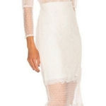 Alexis  Elize‎ White Lace Midi Dress Long Sleeve Size Medium Bridal Photo 0