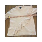 J.Crew  100% Merino Wool Ruffle Crewneck Long Sleeve Soft Pink Sweater Sze Small Photo 7