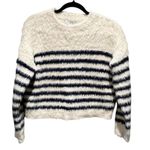 La Ligne x Target Eyelash Knit Striped Crewneck Cropped Sweater Small Blue Photo 6