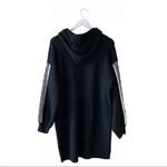 StitchDrop Fuzzy Black Grey Cozy Oversized Hooded Sweater Dress Sleeves Sz XL Black Photo 6