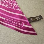 Coach  Purple Signature Silk Scarf Wrap Tie 56"x 10.5" Photo 2