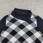 Talbots Tunic Sweater Womens Size XL Black White Diamond Plaid Cashmere Photo 7