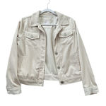 LC Lauren Conrad  Corduroy Jacket Cream Beige Striped Button Front Women's Size S Photo 0