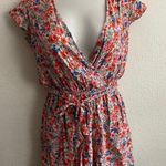 American Eagle 🆕 ShortSleeve Openback Tie Waist Floral Print Romper S🆕 Photo 3
