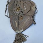 Sharif Crossbody Purse Snap Closure Tassel Leather Snakeskin EUC Gray Beige Photo 5