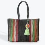 Waterproof Beach tote basket multicolor with black mexican basket Photo 0
