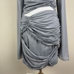 House Of CB  Mini Dress Womens L+ 10/12 Camille Grey Silk Cutout Ruched Sexy Photo 4