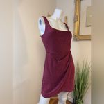 Mi Ami Francesca's Megan Glitter Tulip Mini Dress Burgundy Wine Merlot Medium Red Photo 6