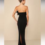 Lulus Black Ruffled Strapless gown Size L Photo 1