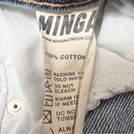 Minga London High Rise Wide Leg Butterfly Embroidered Jeans Size 8 Cotton 32” Blue Photo 8