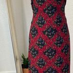 Vintage Romantic Goth Black Red Floral Whimsygoth Midi Maxi Shift Dress 10 / M Size M Photo 1