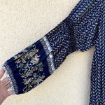Umgee Blue Peasant Tunic Dress Size Medium 3/4 Sleeve Photo 3