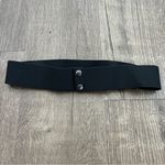 EXPRESS Y2K Black Bow Emebellished Snap Stretch Belt Photo 3
