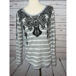 Vocal NWT USA Shirt Tunic Top size Small Black Tribal Long Sleeve Bling Western Photo 5