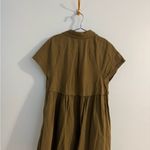 free people army green button down knee length short sleeve dress size M Size M Photo 4