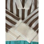 Honey Belle Sweater Womens Med Crop Top Tight Knit Brown & Ivory Photo 10