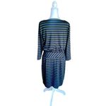 L.L.Bean  Signature Dress Knee Length Striped Stretch Knit Womens Size 8 Photo 2