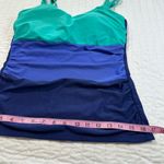 Croft & Barrow  Aqua and Blue Top Swimsuit With Adjustable Straps in Size 10D Photo 7