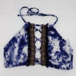 Altar'd State NEW High Neck Tie-dye bikini top, Blue, Medium Photo 2