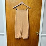 Free People  Skyline Midi Skirt Beige Rib Knit Sweater Pull On Camel Tan Small S Photo 12