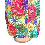 Vintage 90s Saks Fifth Avenue Silk Floral Shirt Bright Tropical Button Up Medium Red Size L Photo 6