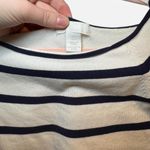 H&M white and navy striped long sleeve off the shoulder top Photo 5