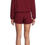No Boundaries  Juniors Teddy Lounge Set size medium 7-9 sweater shorts burgundy Photo 2