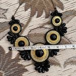 Vintage Necklace Gold & Black Statement Medallion Bib Costume Jewelry Large Photo 6