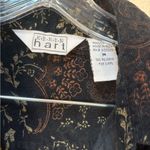 Vintage Corduroy Paisley Button Up Shirt Medium 100% Cotton Karen Hart Black Photo 2