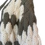 POL Chunky Knit Cardigan Sweater Oversized Olive Green and Cream Womens Small Photo 7