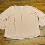 Elle Pink Gold Dot Bell Sleeve Blouse Top Women's Size Small Photo 0