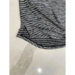 Athleta  Women's Small Shirt Gray White Striped Short Sleeve V-Neck Tee Photo 2