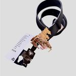 Disney NWT  Parks Metal Fantasyland Castle Buckle Black Simulated Leather Photo 4