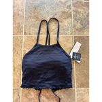 Macy's Salt + Cove Seersucker Lace-Up Tankini Top Black Size Medium Photo 4