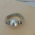 Silver Pearl Ring Vintage “Twyla” Elegant Classic Style Minimal Pearlcore Photo 2