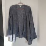 J. Jill linen 100% linen gray open front drape cardigan‎ sweater Size L Photo 1