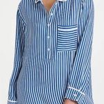 NWT Plush Striped Sleep Dress in Blue/White Blue Photo 0