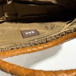 The Sak  Crochet Braided Leather Handle Hi I Satchel Tote Shoulder Bag Brown Photo 10