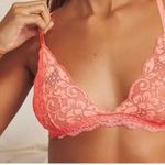 We Are HAH Chi Bralette Fried Salmon Pink Floral Lace Sheer Adjustable XS NEW Photo 1