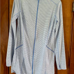 Duluth Trading Company Duluth Trading Full Zip Tunic Sport Dress Women’s Medium Blue White Stripe Photo 0