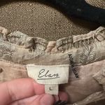 Elan NWT  Bella Long Sleeve V Neck Blouse Size Large Gold Photo 2