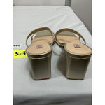 Womans NWOT Idifu Strappy Slide Slipon Sandals 8.5 Gold Open Toe Block Heel Photo 4