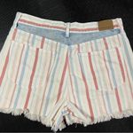 American Eagle 💛 Outfitters Red, White, Blue Striped Washed Mom Shorts, Size 8 Photo 1