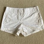 J.Crew 100% Cotton Chino Shorts White Size 2 Summer Chic Breathable Boating EUC Photo 0