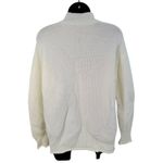 Cream Mock Neck Knit Sweater Small Pullover Long Sleeve Casual White Photo 1