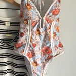 One Piece Women’s Cut Out Tie Neck Floral  Swimsuit Bathing Suit Photo 8