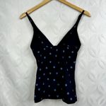 Seafolly  Sunflower Border V Neck Blue Floral Singlet‎ Tankini Size 4 NWOT Photo 3