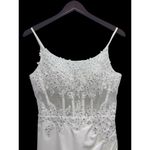 DB STUDIO Davis’s Bridal Illusion Corset Crepe Sheath Wedding Dress White Size 2 Photo 5