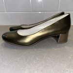 Anne Klein Anne‎ Klein Metallic Mocha Brown Patent Leather Low Heels Shoes Hallie 5.5 M NEW Photo 1