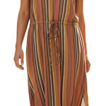Anthropologie  DREW Linen Blend  Striped Cinched Waist Sun Dress EUC‎ S Photo 0